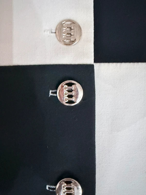 Veste Nana Baila noir blanc crème– boutons dorés – chic élégante – T.S