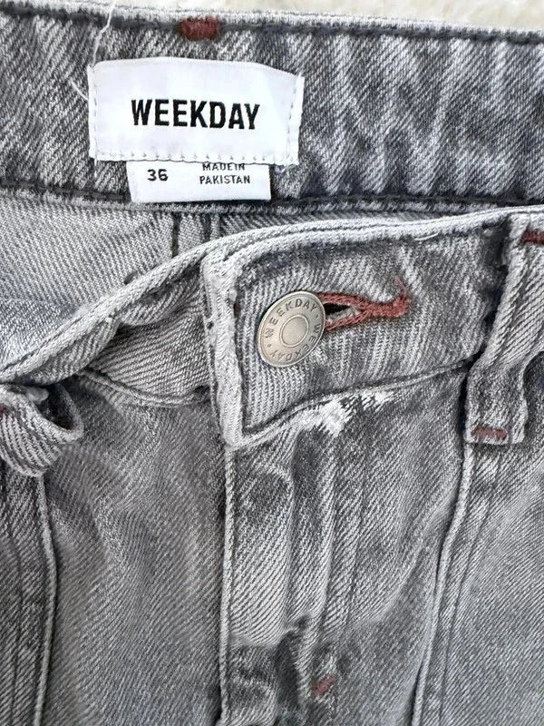 Jean cargo gris oversize effet paint – style streetwear Y2K