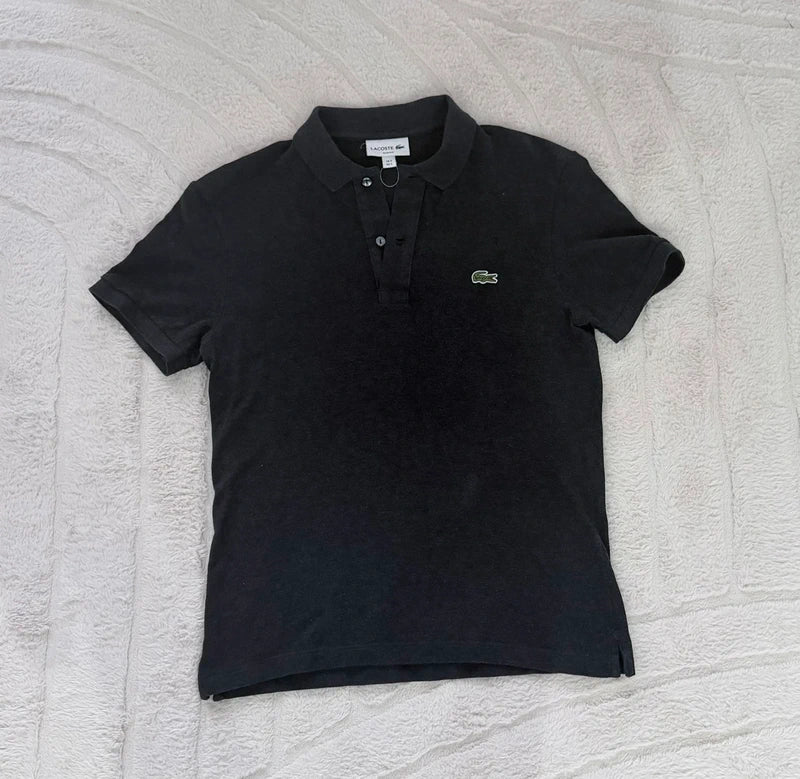 Polo Lacoste gris foncé Slim Fit – taille S classique chic