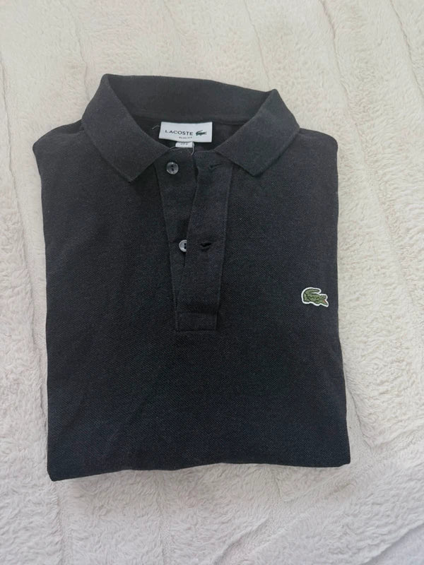 Polo Lacoste gris foncé Slim Fit – taille S classique chic