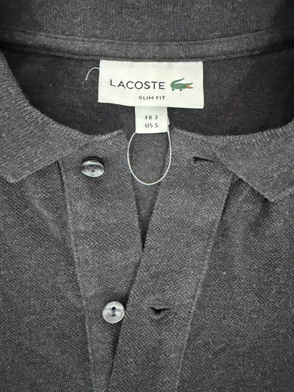 Polo Lacoste gris foncé Slim Fit – taille S classique chic