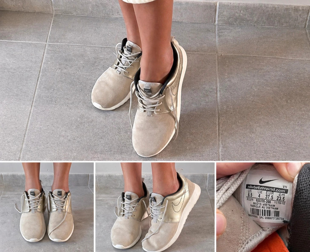 Nike Roshe Run beige & doré – Taille 37.5 – Très tendance