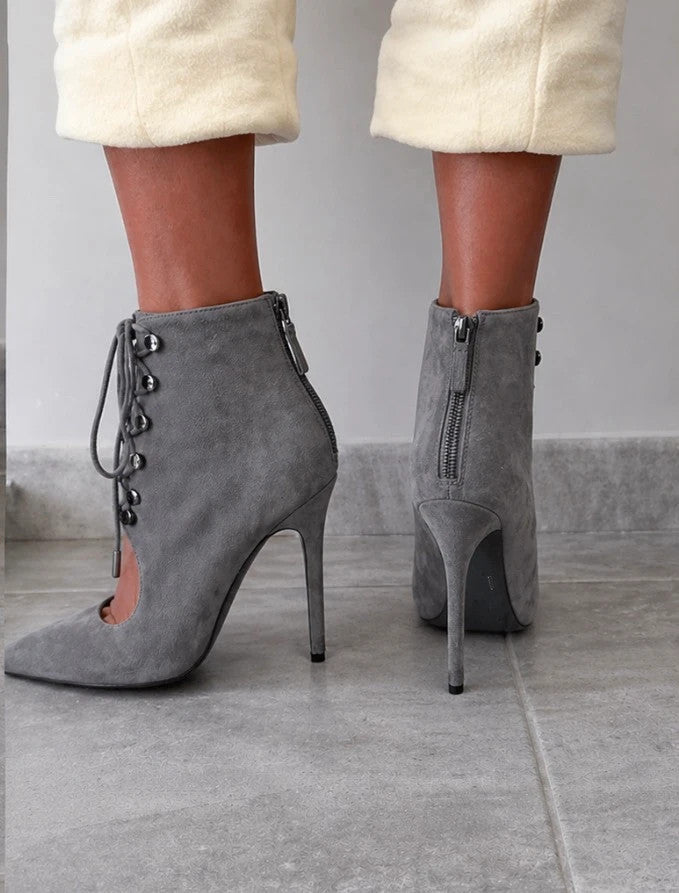 Bottines talons GUESS gris suédine – pointure 37 – élégantes &féminines