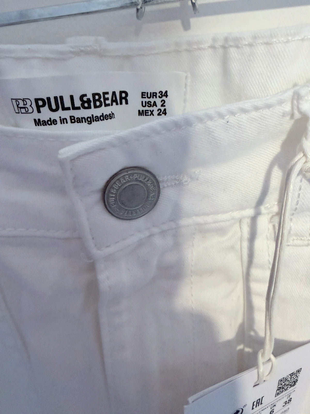 Pantalon cargo blanc Pull&Bear