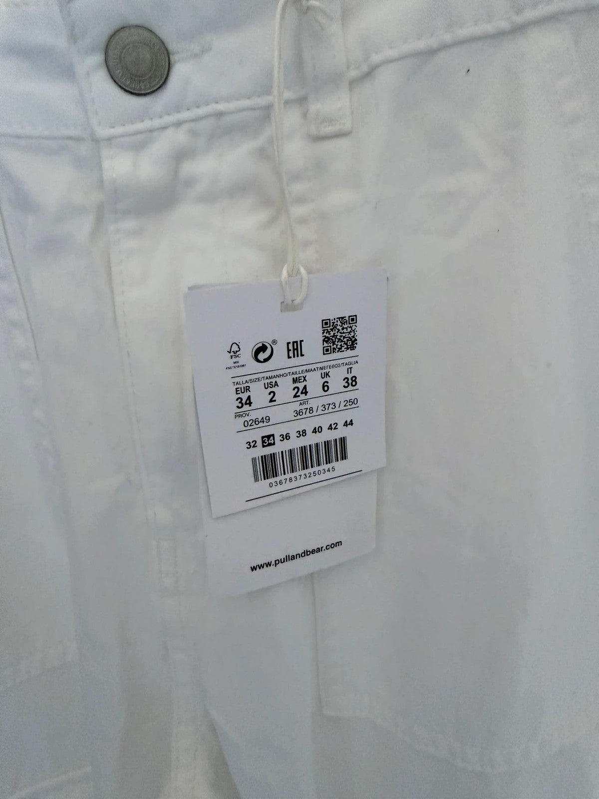 Pantalon cargo blanc Pull&Bear