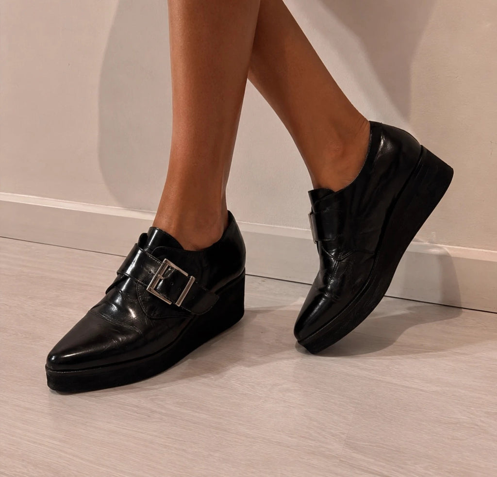 Derbies compensées noires Jonak Paris – style chunky chic – pointure 37
