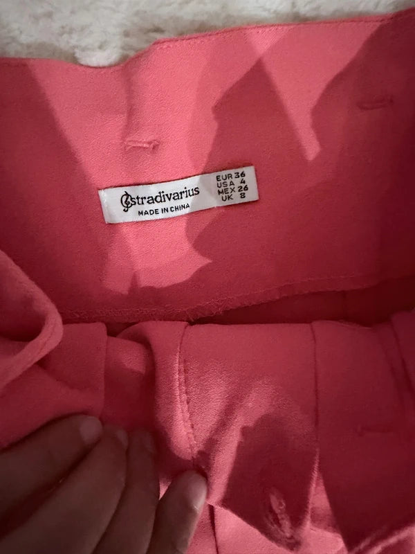 Pantalon tailleur corail taille haute Stradivarius