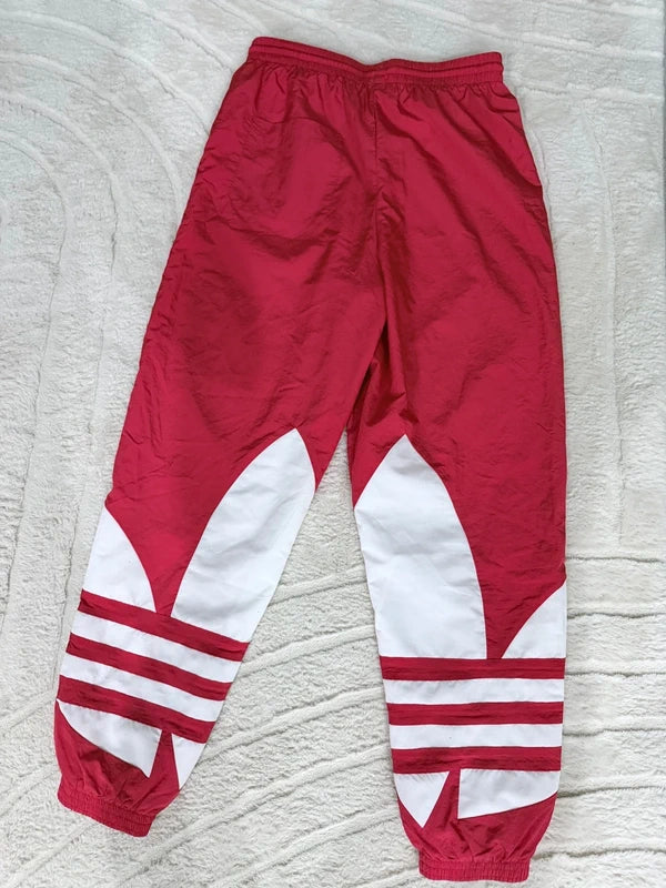 Pantalon Adidas vintage rouge style parachute / jogging Y2K – Taille S
