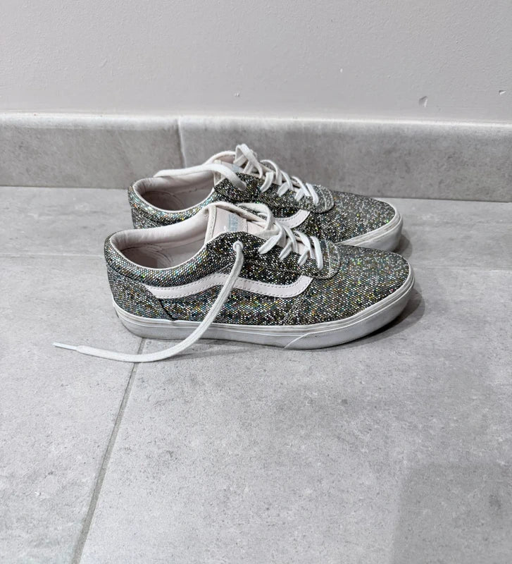 Vans Old Skool pailletées holographiques Argentées – Très bon état