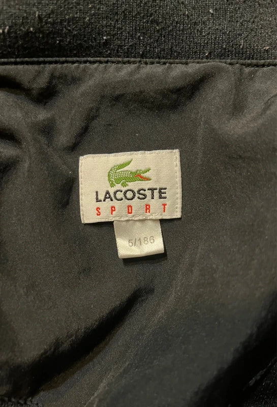Veste Lacoste Sport noire vintage Y2K zippée bleu/rose – Taille L