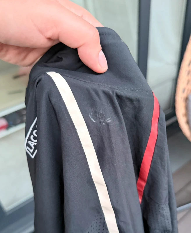 Veste Lacoste Sport noire vintage Y2K zippée bleu/rose – Taille L