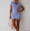 Robe polo lilas Tommy Hilfiger femme – coupe cintrée