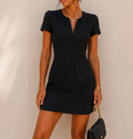 Robe courte Comptoir des Cotonniers noire col V