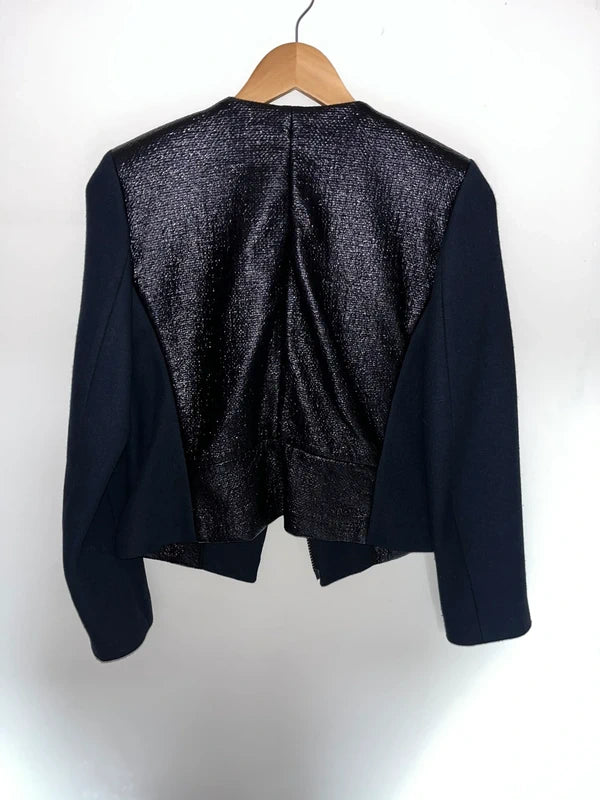 Veste Sandro texturée bleu marine T.36