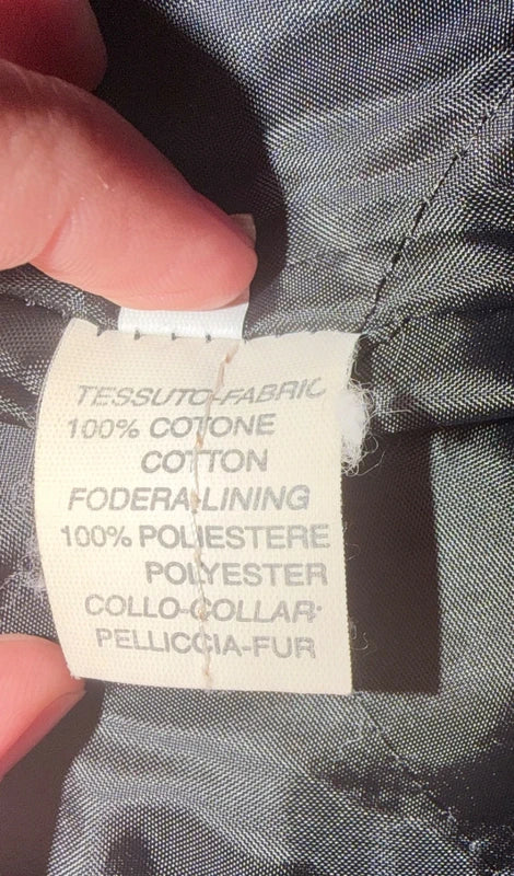 Magnifique manteau mi long en jean avec finitions en fausse fourrure taille M
