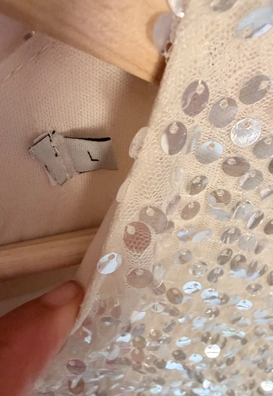 Robe de soirée champagne à sequins taille L
