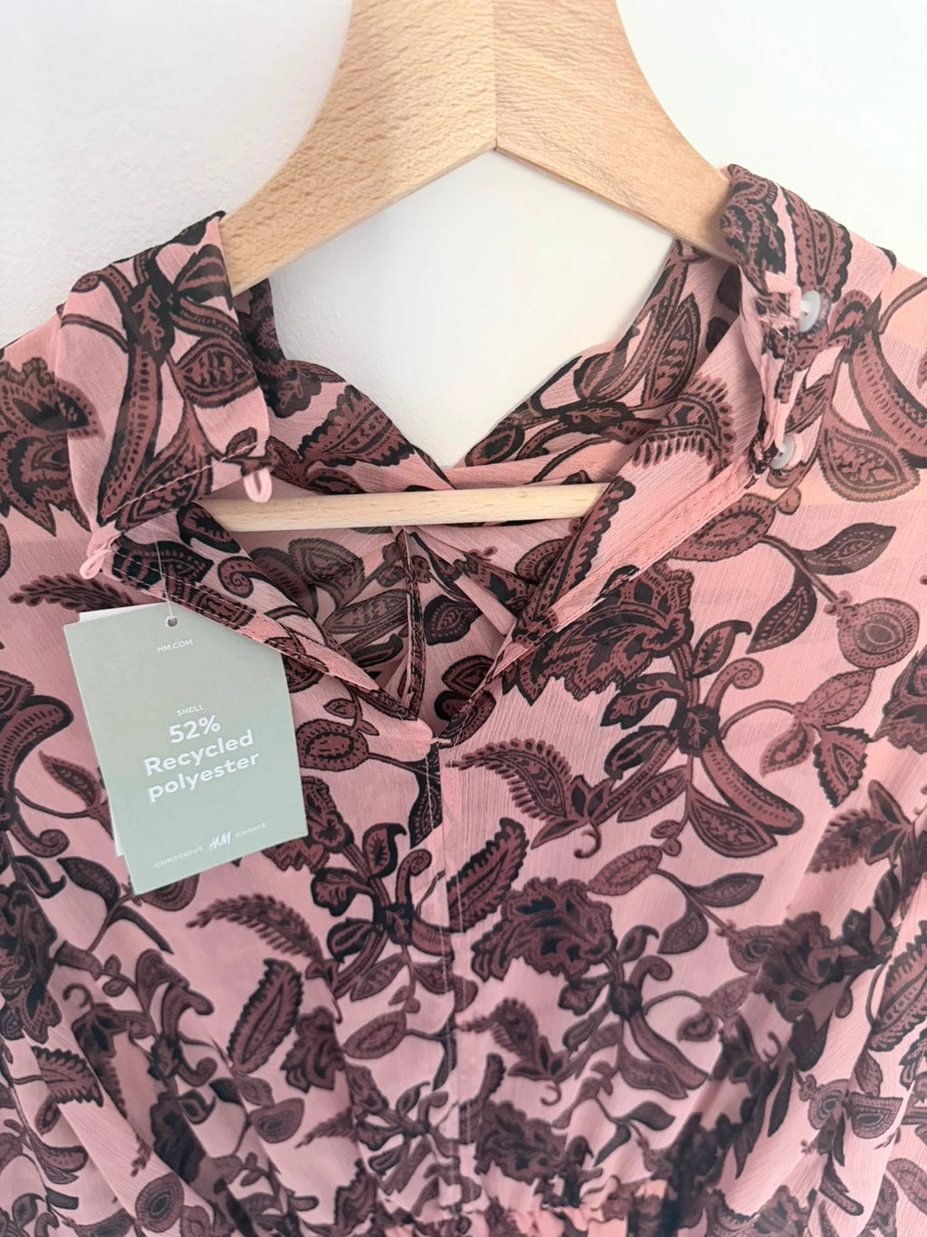 Robe H&M rose poudré à fleurs – Taille 40 – Neuve