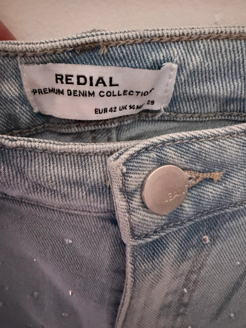 Jean bleu clair strass REDIAL tendance