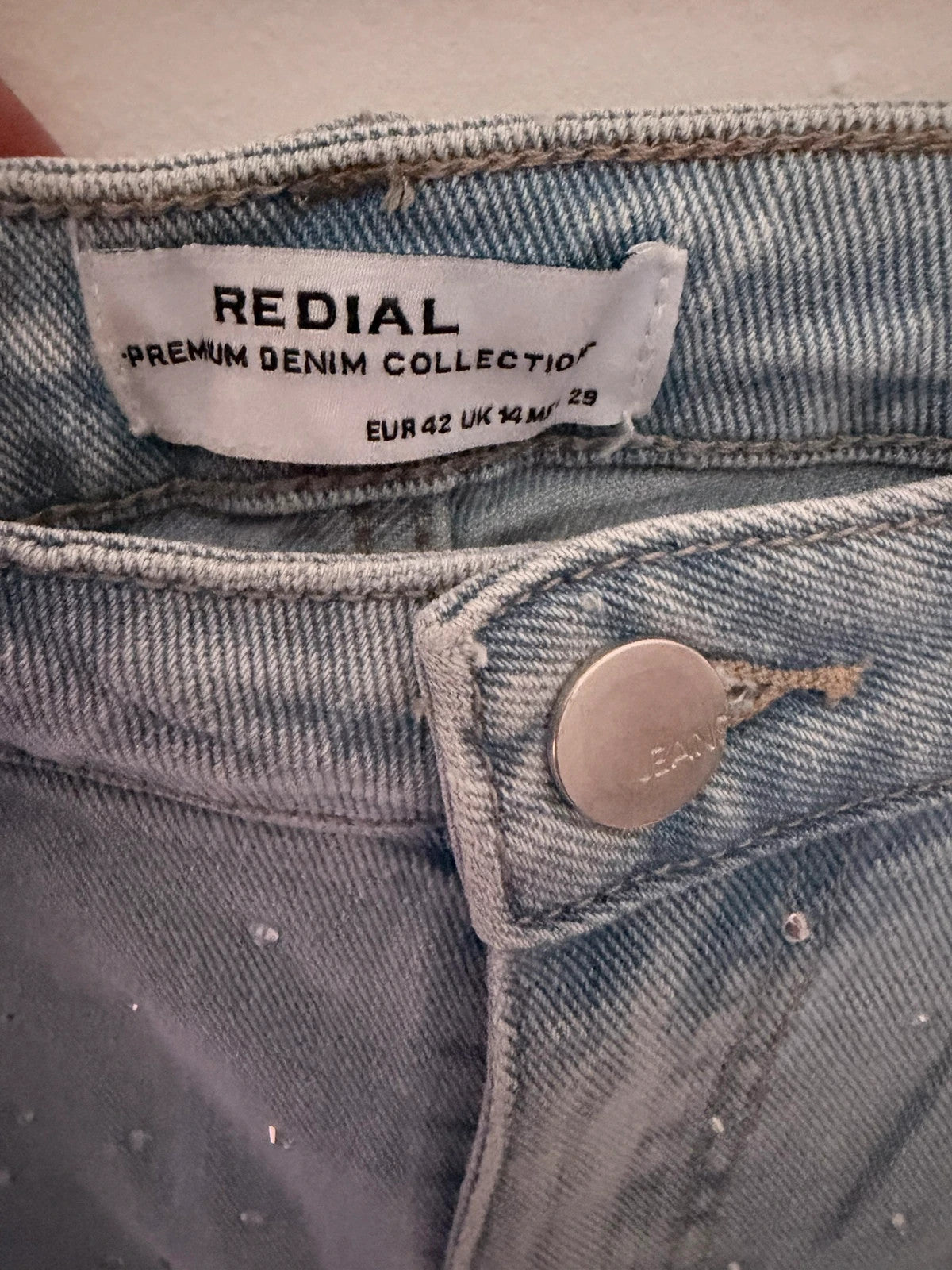 Jean bleu clair strass REDIAL tendance