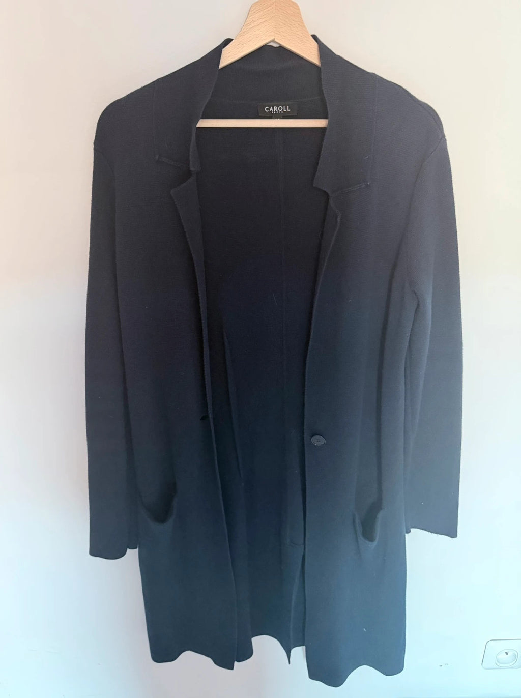 Gilet long Caroll Paris bleu marine foncé – Taille 36