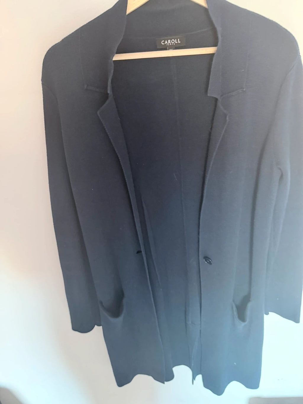 Gilet long Caroll Paris bleu marine foncé – Taille 36
