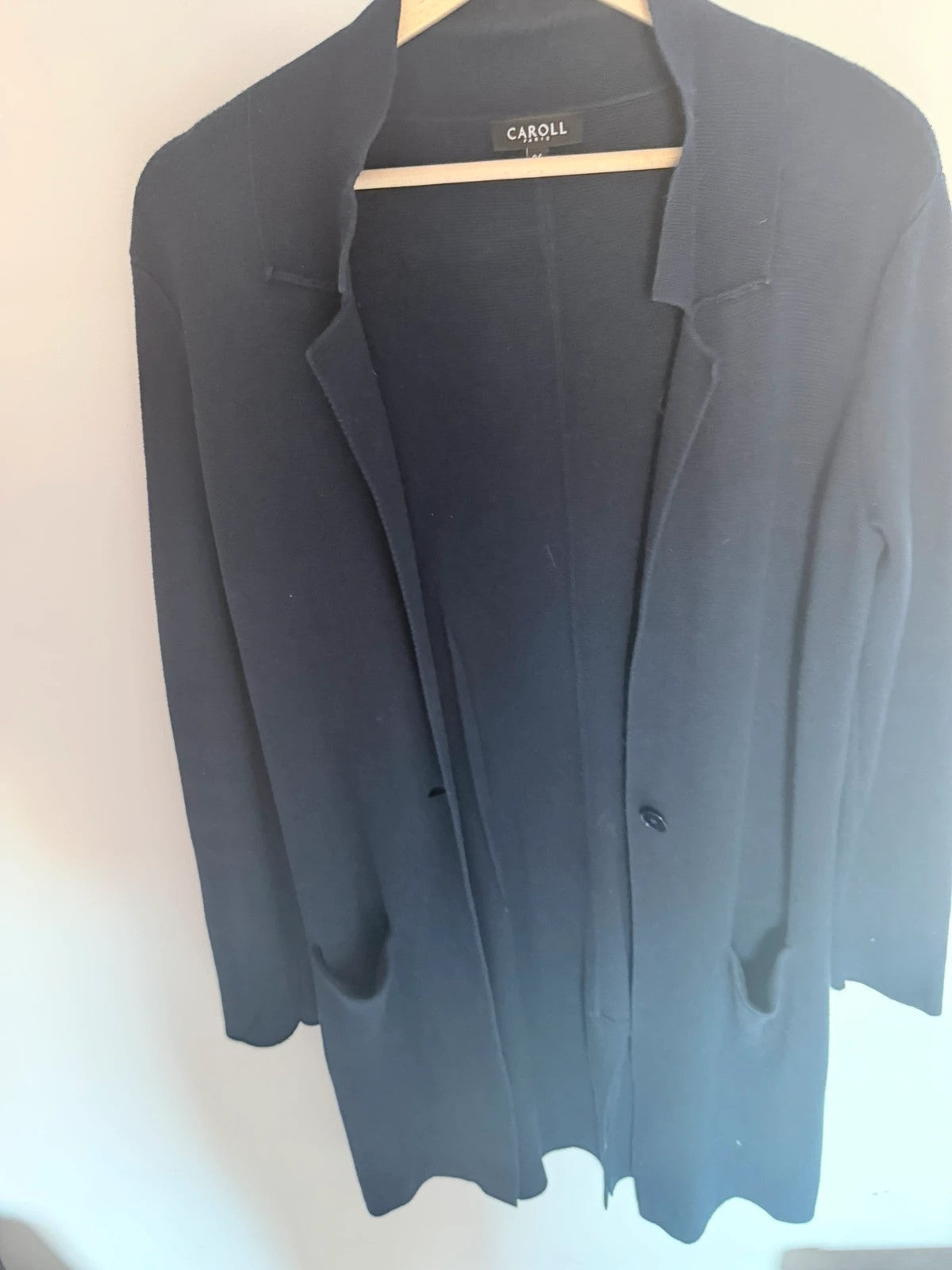 Gilet long Caroll Paris bleu marine foncé – Taille 36