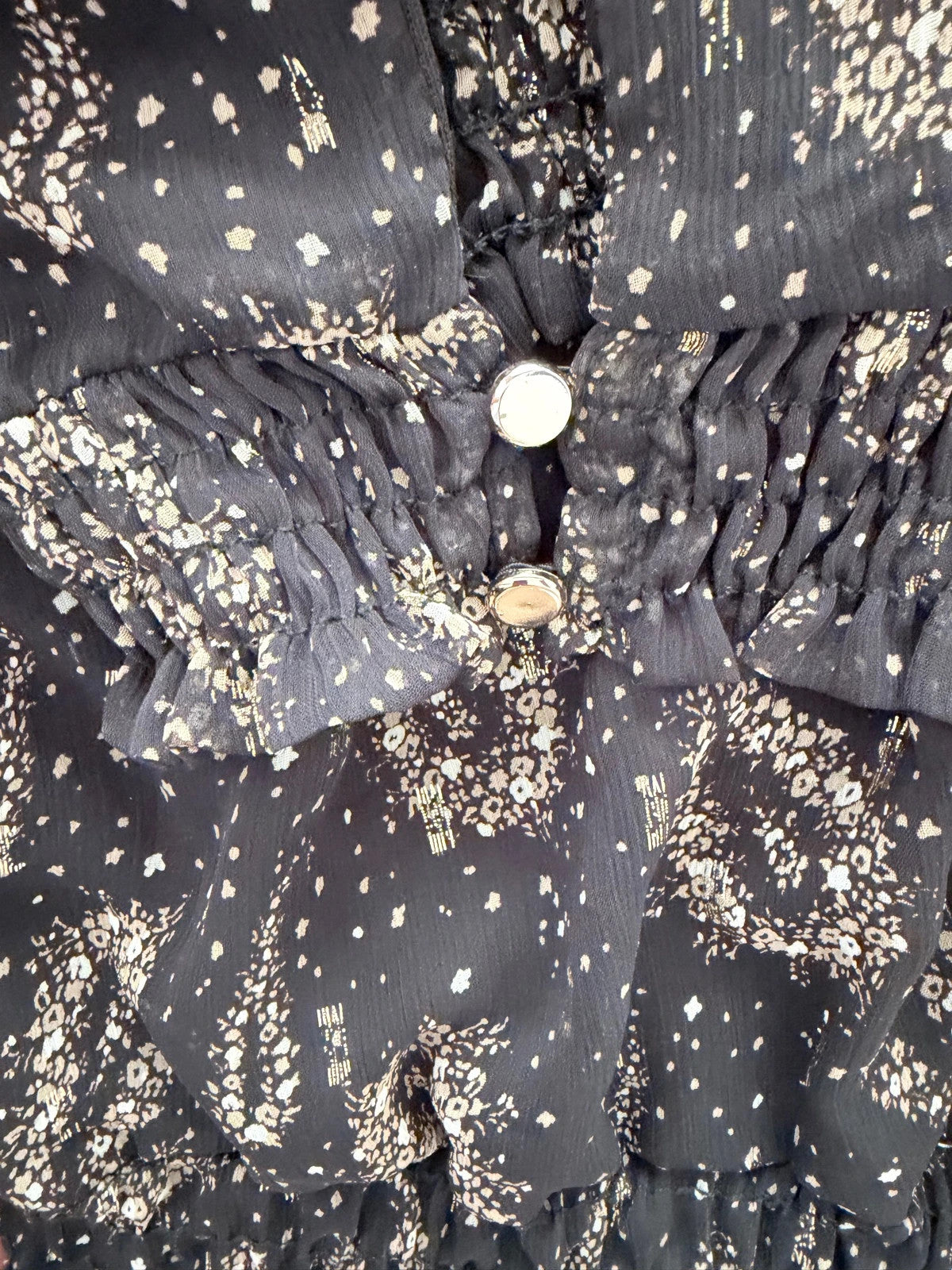 Robe longue noire dorée Lolaliza fluide et élégante