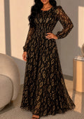 Robe longue noire dorée Lolaliza fluide et élégante