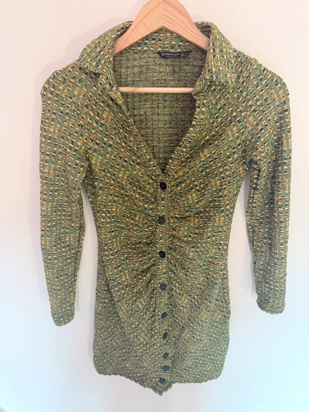 Robe moulante verte texturée Stradivarius – Taille S