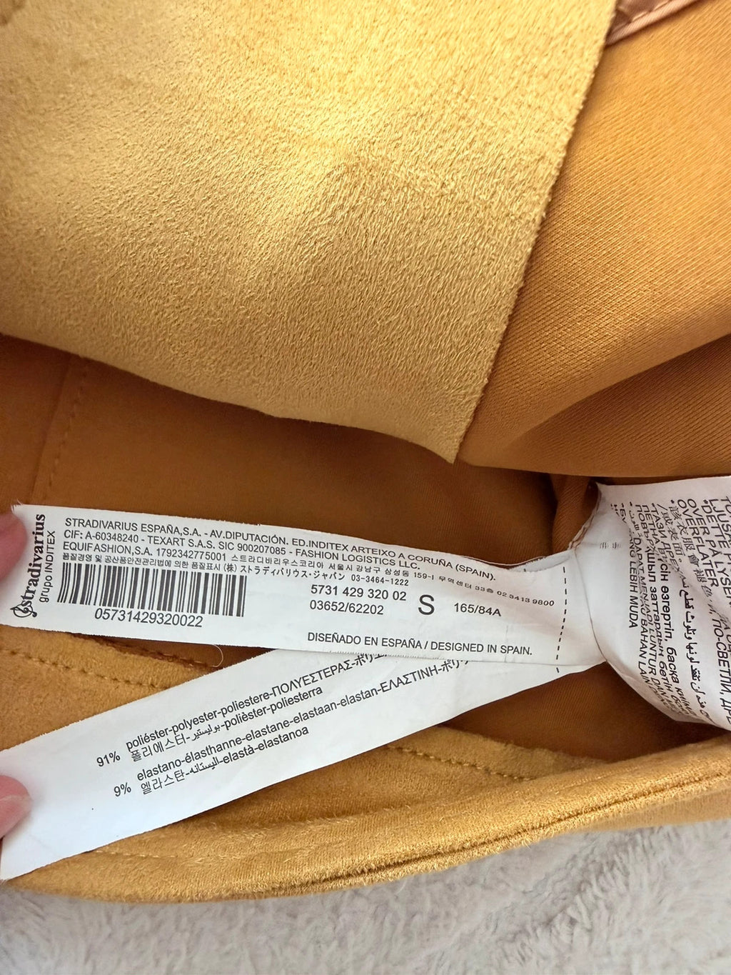 Perfecto court moutarde effet suédine Stradivarius – Taille S