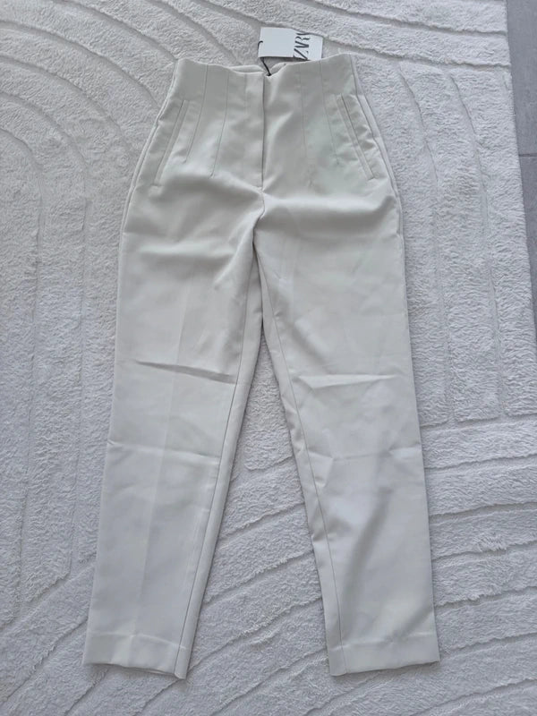 Pantalon tailleur Zara écru / crème taille XS – neuf avec étiquette