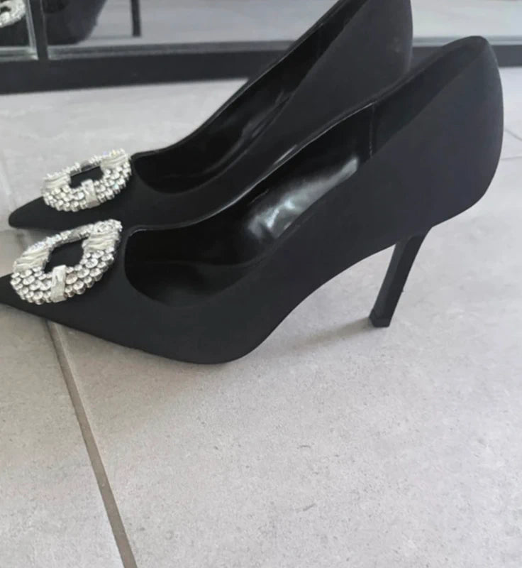Escarpins noirs à strass MNG Mango – Taille 36 – Élégants & chic