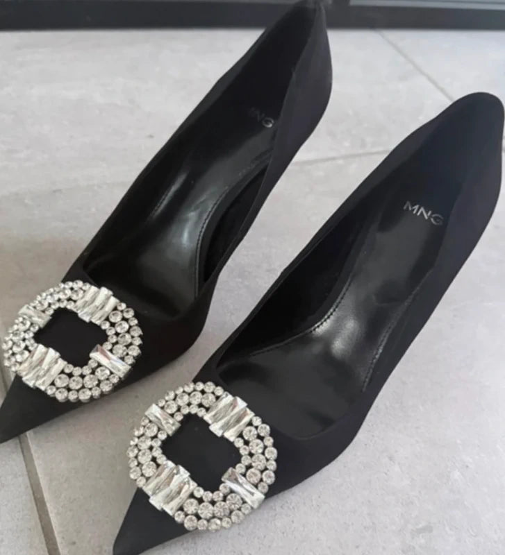 Escarpins noirs à strass MNG Mango – Taille 36 – Élégants & chic