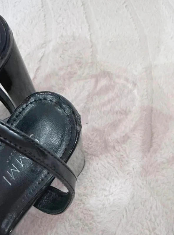 Sandales à talons plateforme noires vernies SIMMI London – T39 – Très tendance