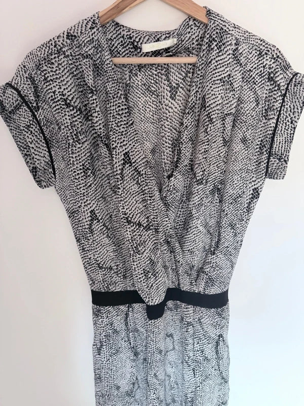Robe longue Andy Lucy imprimé serpent noir & blanc – Taille S – Très bon état