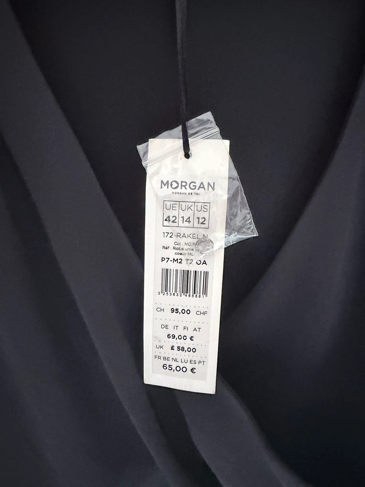 Robe Morgan noire portefeuille à volants – Taille 42 – Neuve avec étiquette