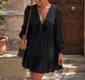 Robe Zara noire à nœud – Élégante & féminine – Taille S