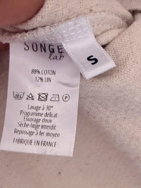 Robe Songe Lab en coton & lin beige – Fabrication française – Taille S