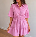 Robe chemise rose Stradivarius – Taille S tendance