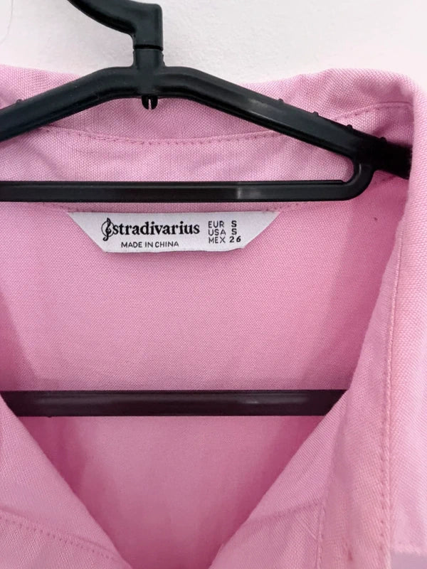 Robe chemise rose Stradivarius – Taille S tendance