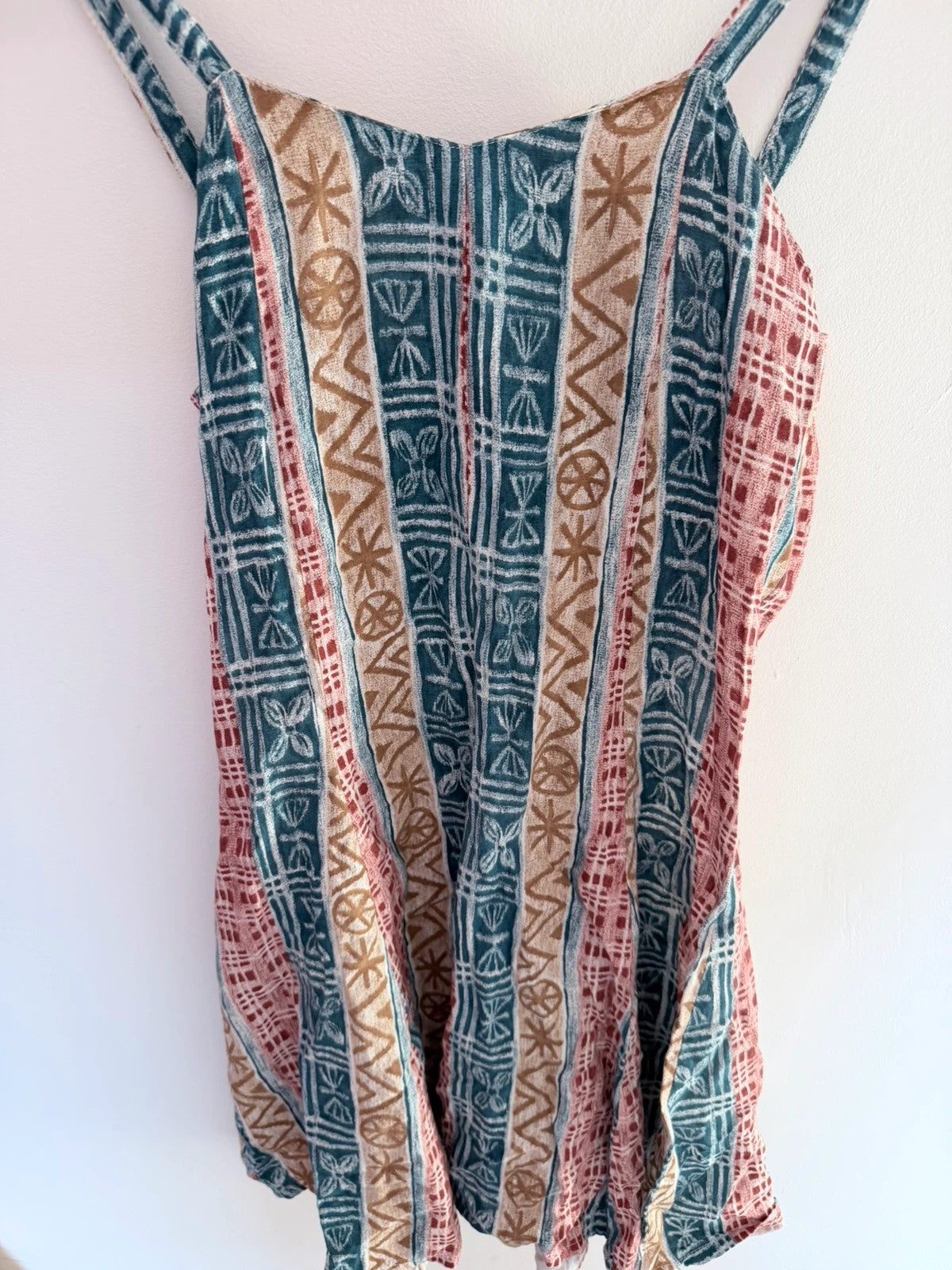 Combinaison short vintage bohème à motifs – Taille S / petit M