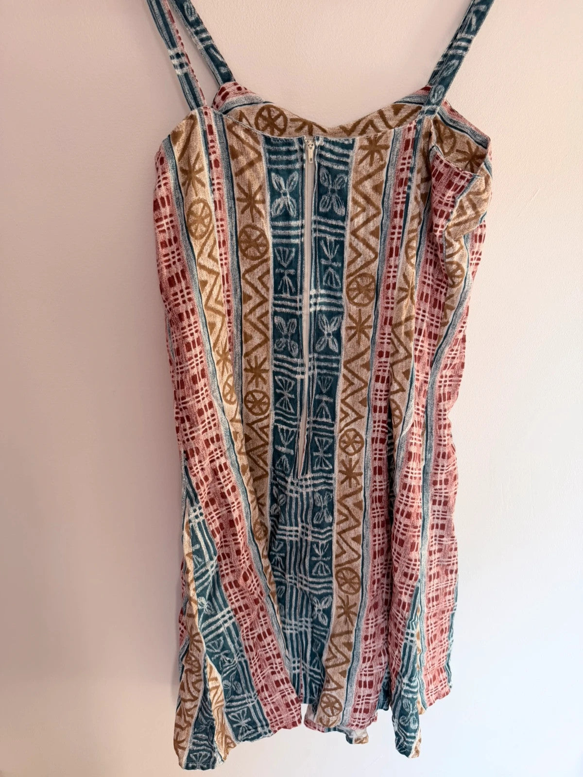 Combinaison short vintage bohème à motifs – Taille S / petit M