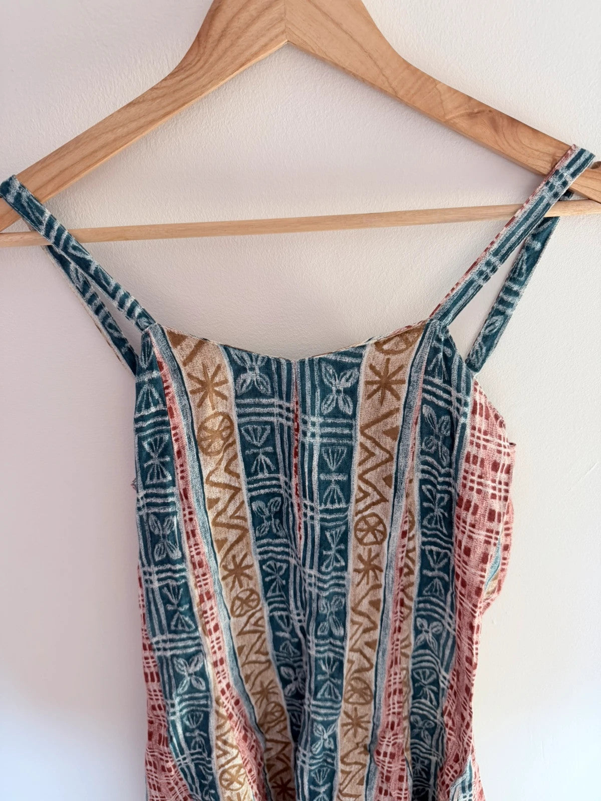 Combinaison short vintage bohème à motifs – Taille S / petit M