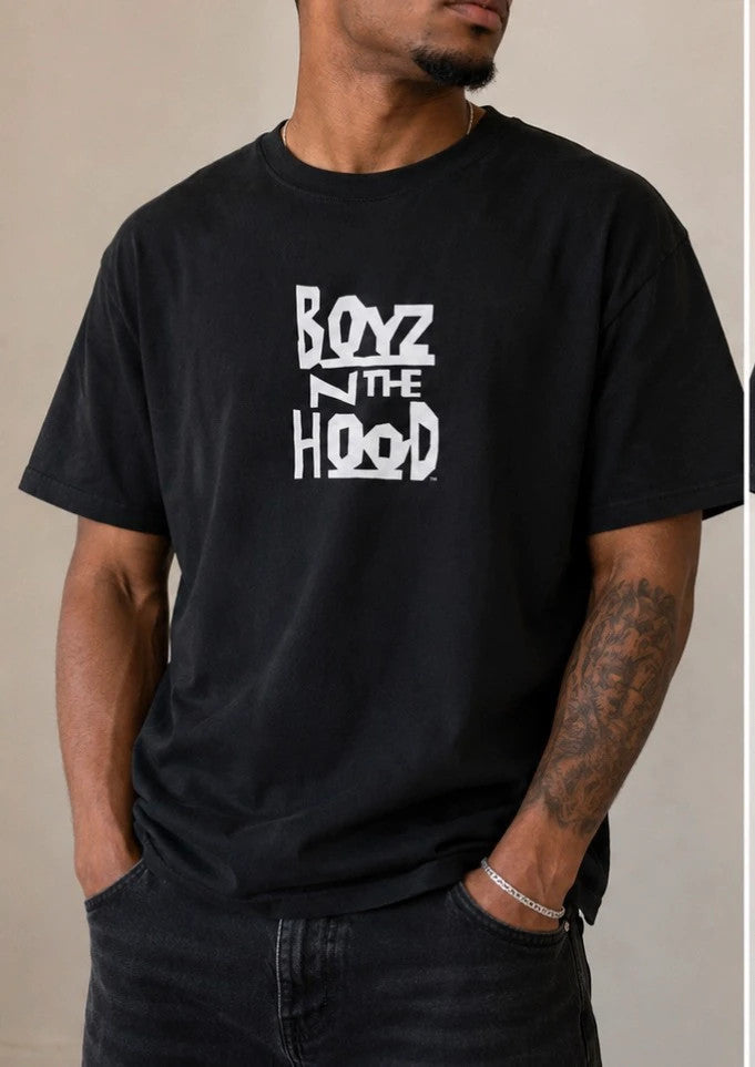 T-shirt BoohooMAN “Boyz N The Hood” noir imprimé – Taille M