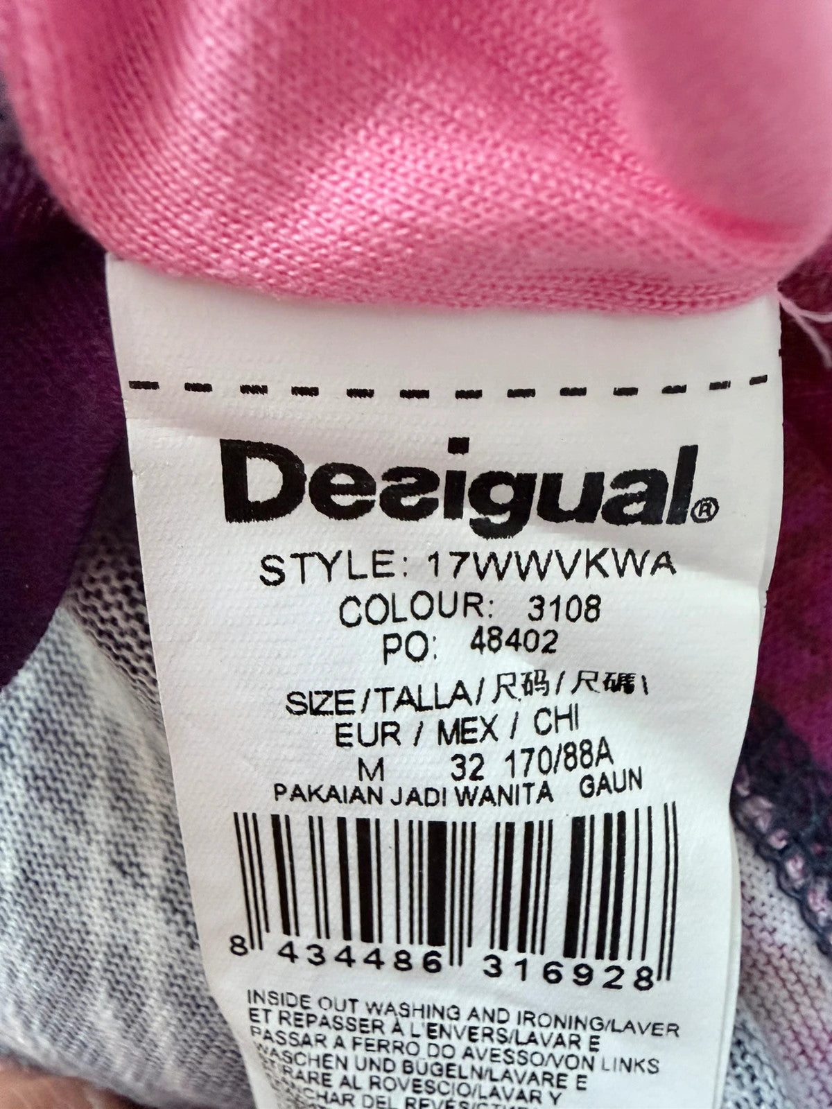 Robe Desigual multicolore rose/violet – Taille M