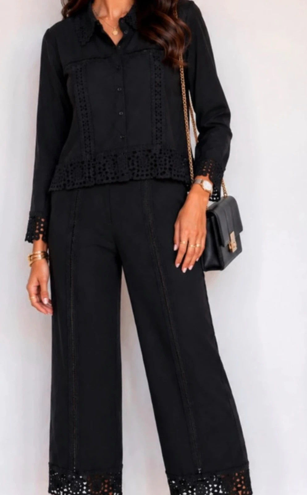Ensemble noir Exquiss’s Paris dentelle – Chemise T.S & Pantalon T.M
