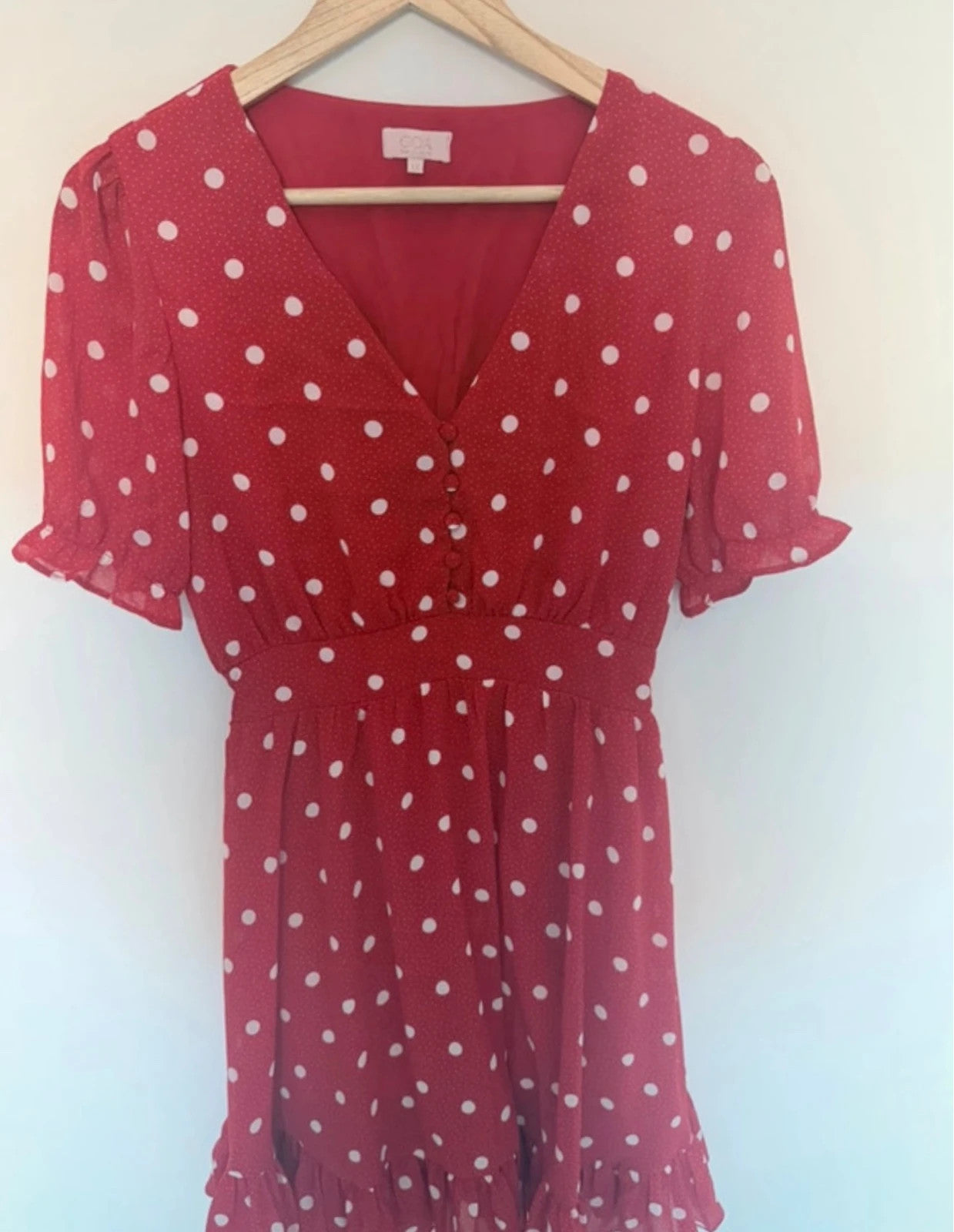 Robe GOA Paris rouge à pois blancs Style rétro chic