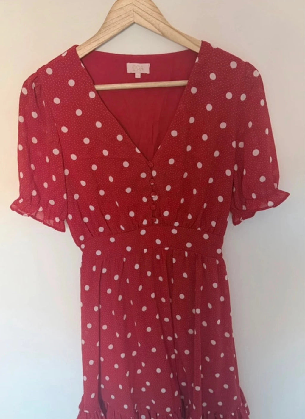 Robe GOA Paris rouge à pois blancs Style rétro chic