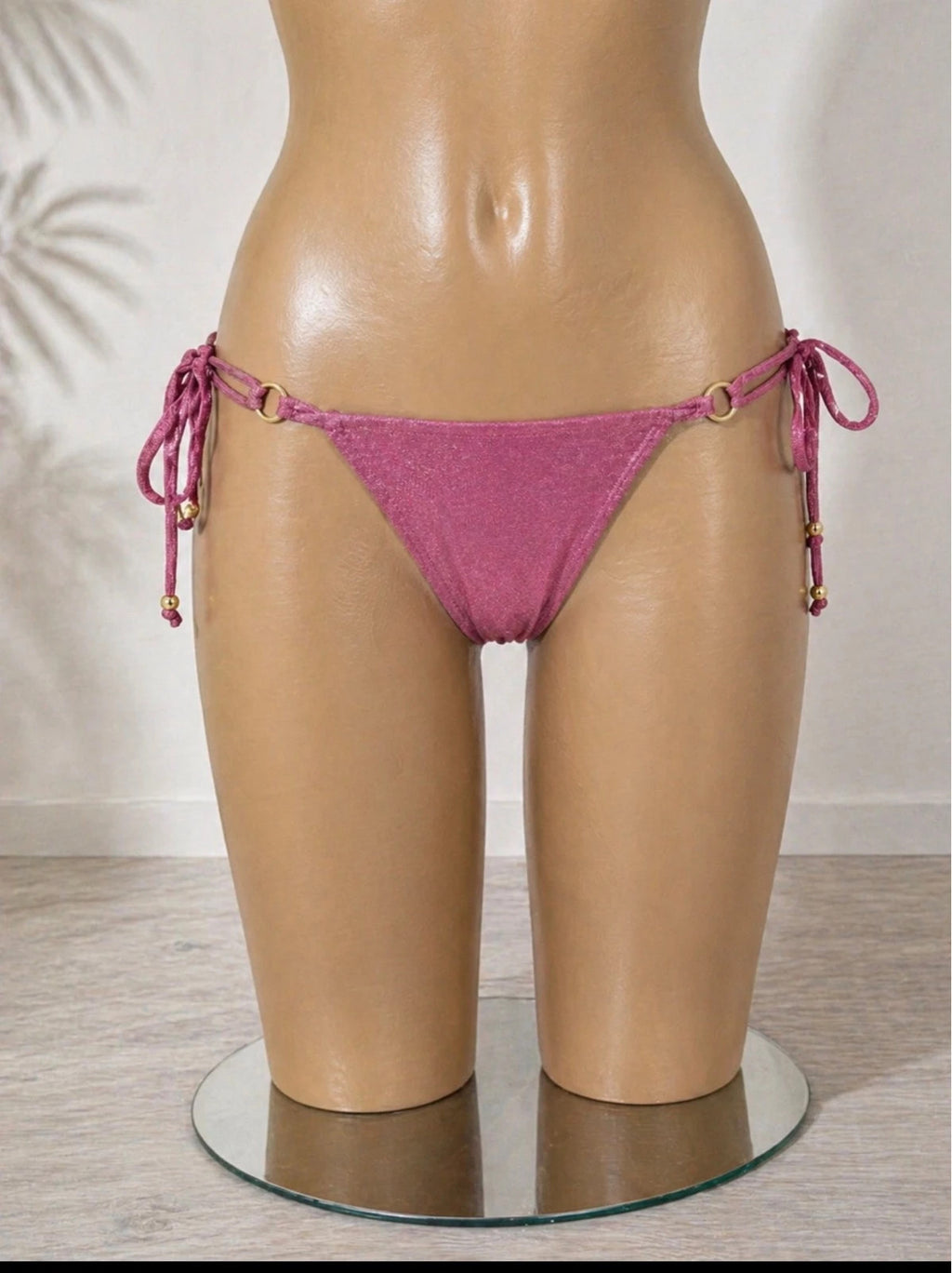 Ensemble bikini rose brillant calzedonia  – détails dorés