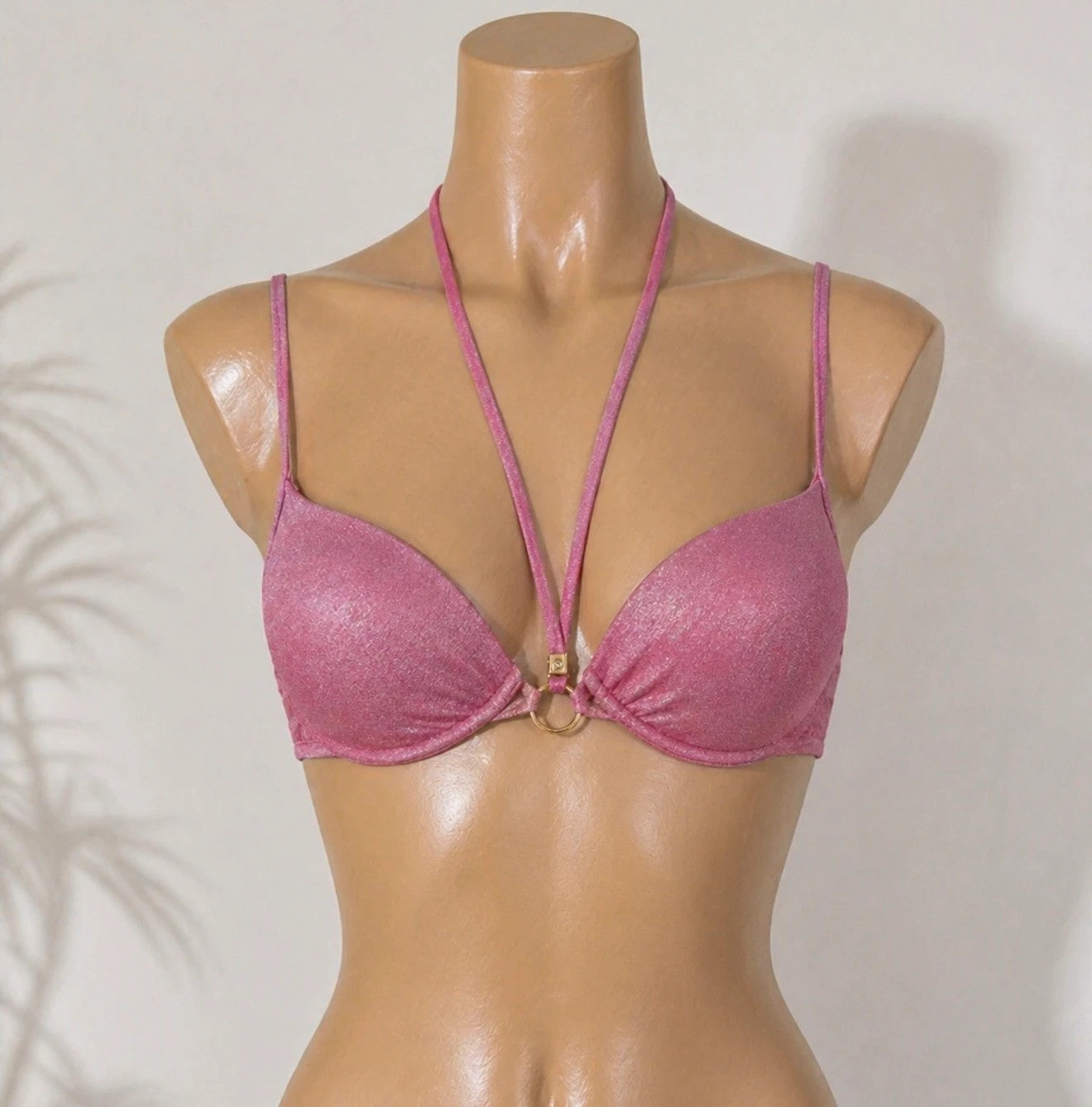 Ensemble bikini rose brillant calzedonia  – détails dorés
